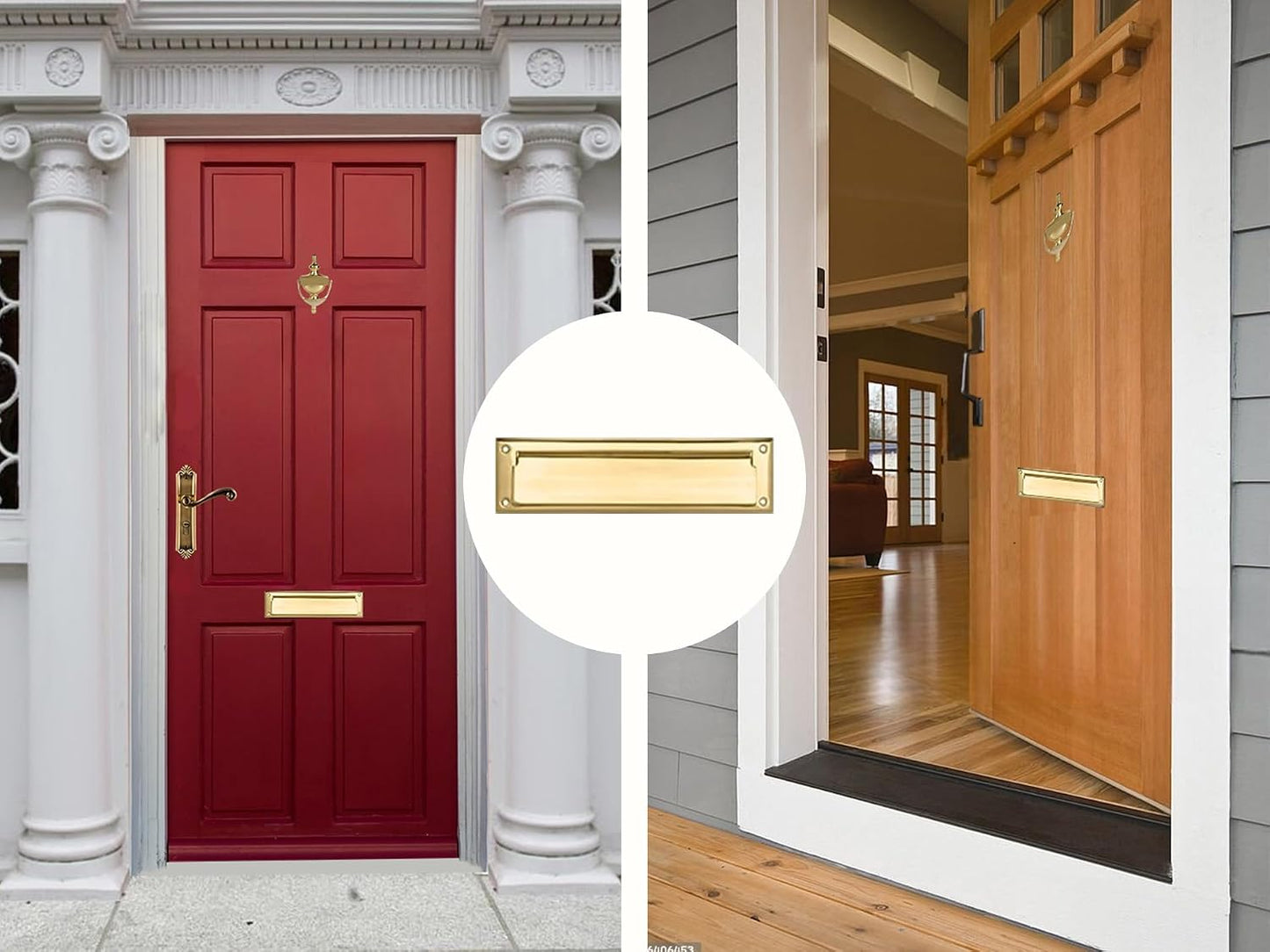 Solid Brass Mail Slot, with Solid Brass Interior Frame,10" x 3", Polished Brass, 1 Pack, Made in Taiwan