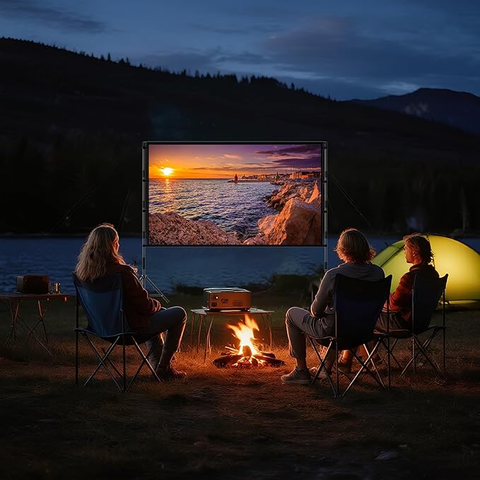 TOWOND Projector Screen with Stand, 84 inch Outdoor Projector Screen Portable - Image 3