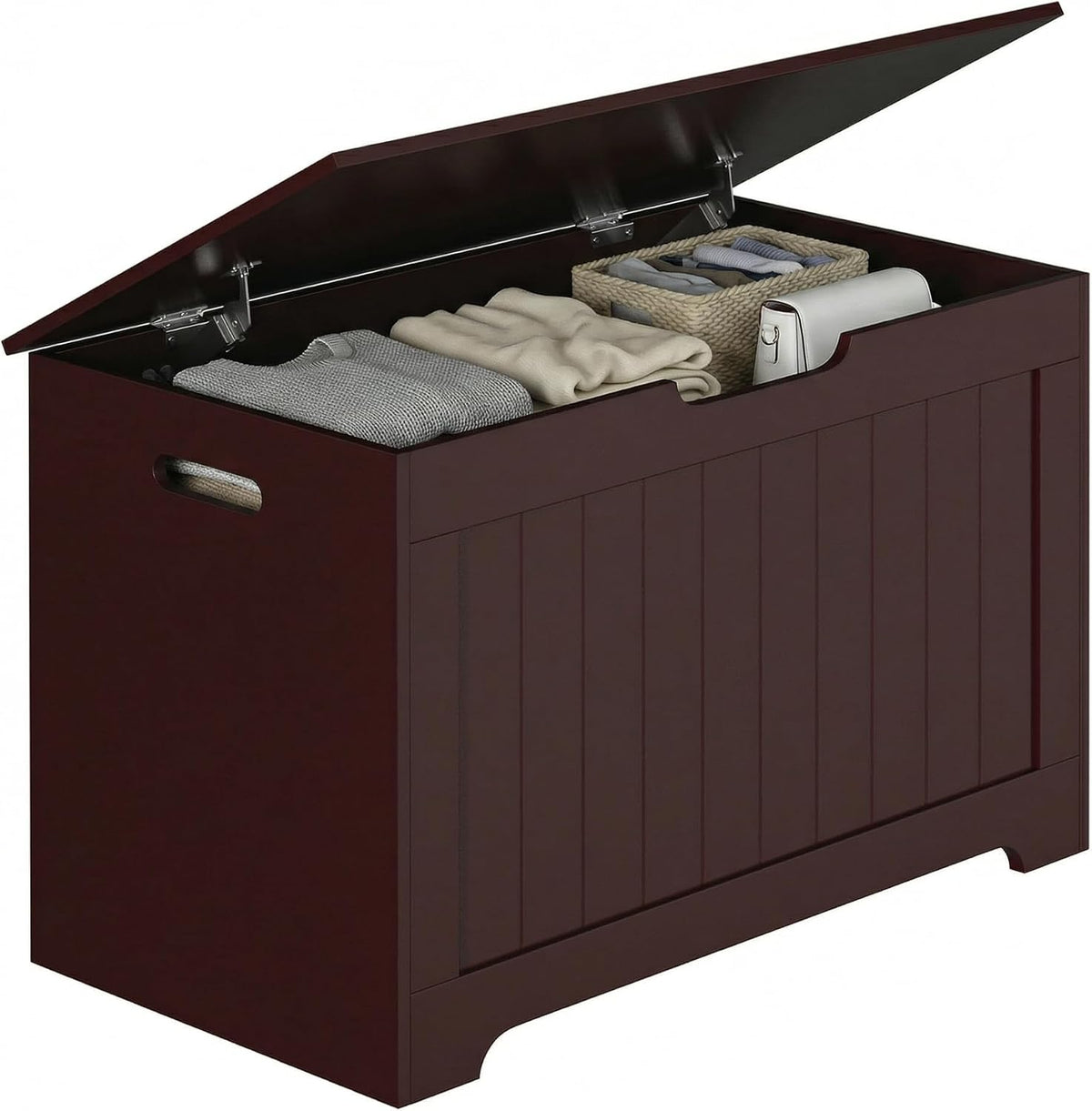 zenstyle storage chest, wood storage bench with 2, main product view