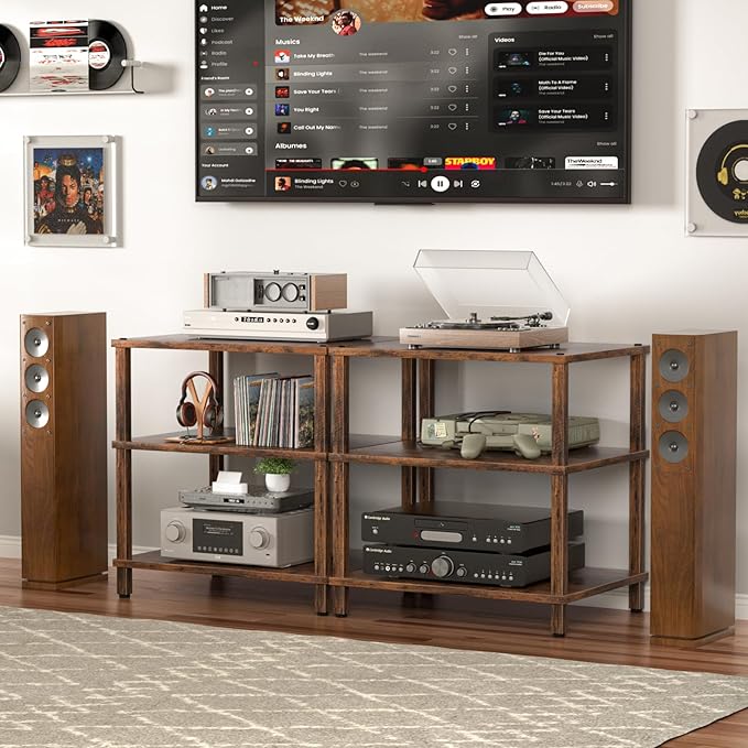 3-Tier AV Media Player Stand, Modern Stereo Cabine, Game Console Shelf - Image 4