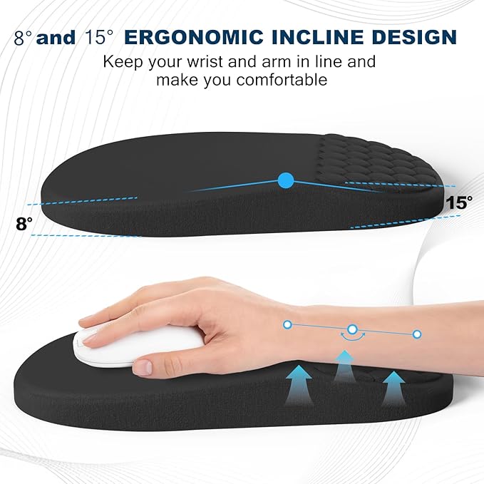 Hasinart Ergonomic Mouse Pad and Keyboard Wrist Rest - Image 3
