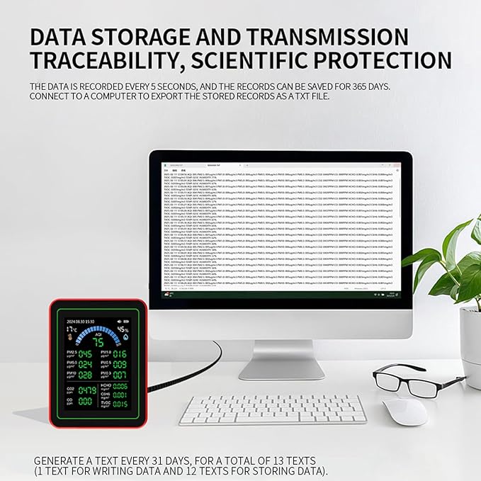 Air Quality Meter 18 in 1 Portable Battery Powered Indoor Air Quality Monitor - Image 2