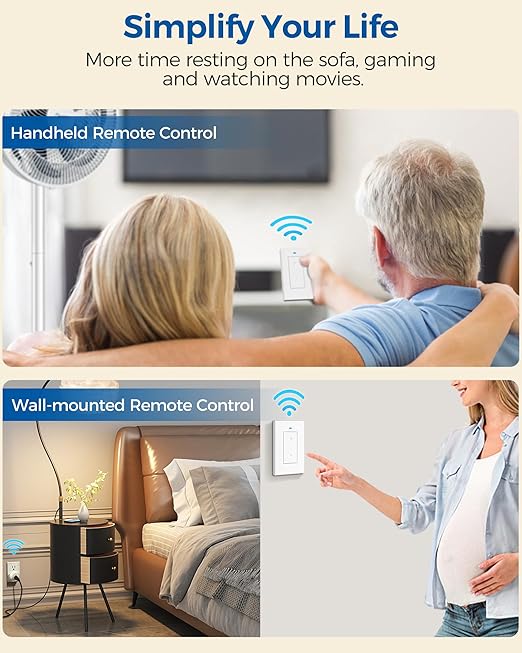 Remote Control Outlet, WILAWELS Wireless Light Switch, Removable Remote Light - Image 7