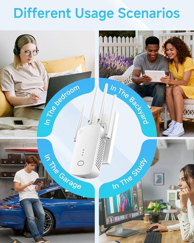 WiFi Extender, 2.4G WiFi Extender Signal Booster – 10888 Sq Ft, 80 Devices - Image 3