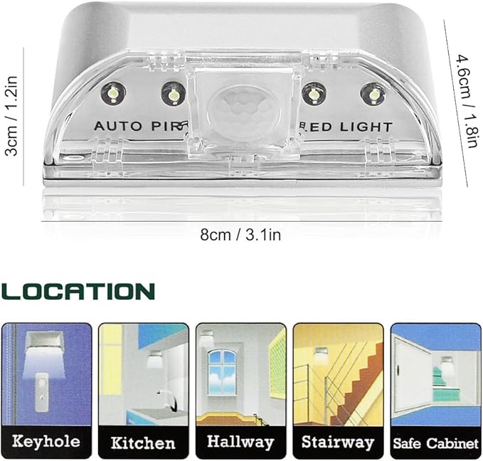 SENHAI 2 Pack Keyhole Light, Infrared IR Wireless Door Lock Lamp, Auto Sensor - Image 4