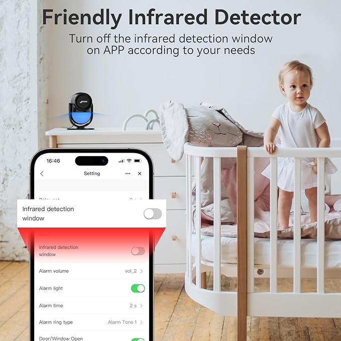 CPVAN WiFi Motion Sensor Alarm, 125dB Wireless DIY Smart PIR Motion Detector - Image 5