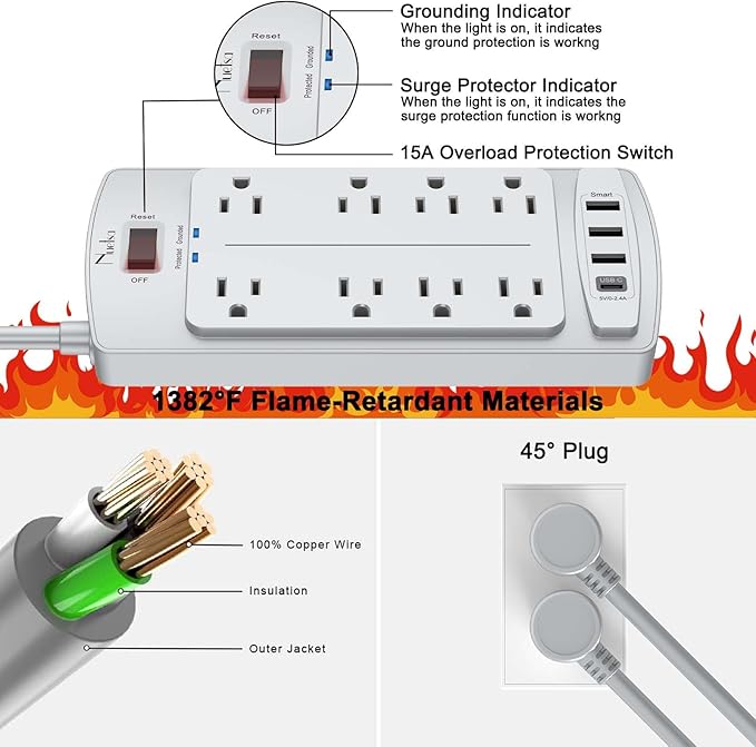 Surge Protector Power Strip - Image 6