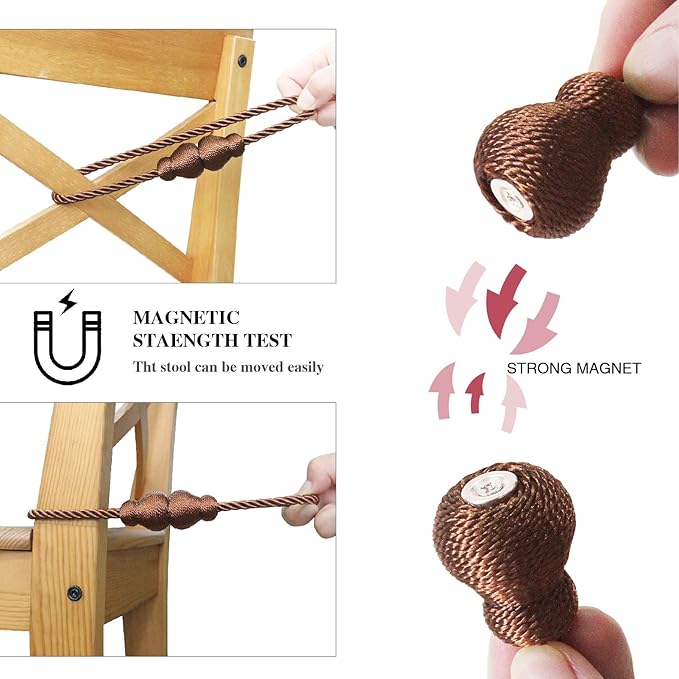 Nieffeiy Magnetic Curtain Tiebacks Outdoor Curtain Tie Backs Rope Decorative - Image 3
