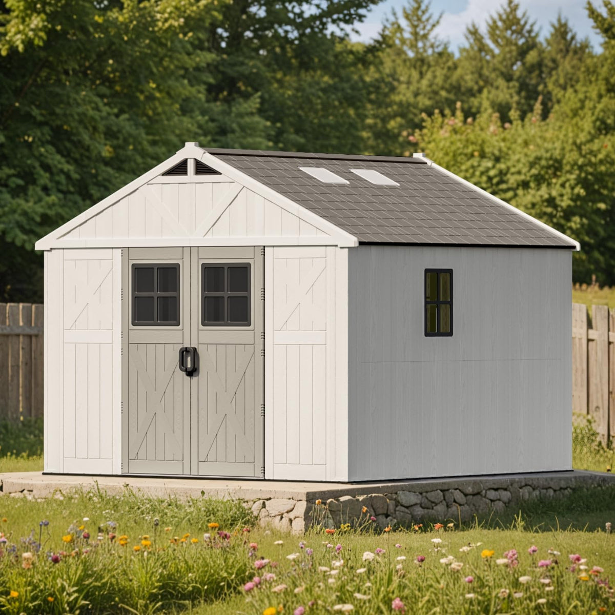 patiowell 10x10 ft resin outdoor storage shed with, main product view