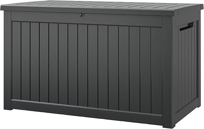 NUNU LAB 270 Gallon Large Resin Deck Box, Waterproof Outdoor Storage Box by NUNULAB