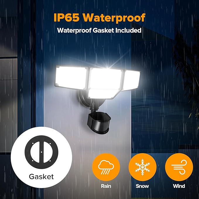 LUTEC 80W 9000LM LED Security Light Hardwire Motion Sensor Outdoor Lights - Image 6