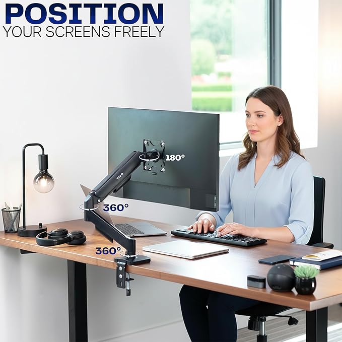 VIVO Single 17 to 32 inch Monitor Height Adjustable Counterbalance Mechanical - Image 4