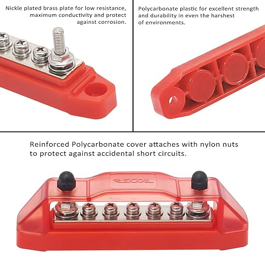 Recoil BBS25P Bus Bar 2 x M5 Studs and 5 Screw Terminals Power Distribution - Image 5