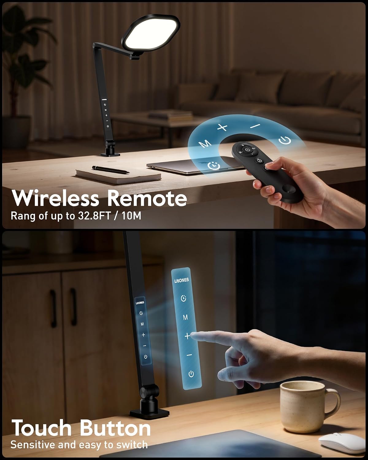 LED Desk Lamp for Home Office with Clamp, Remote, 30 Modes | Eye-Care, Pro Lighting for Zoom Meeting, Video Streaming, Recording, Flexible Arm, Memory, 2000LM, CRI 97.8