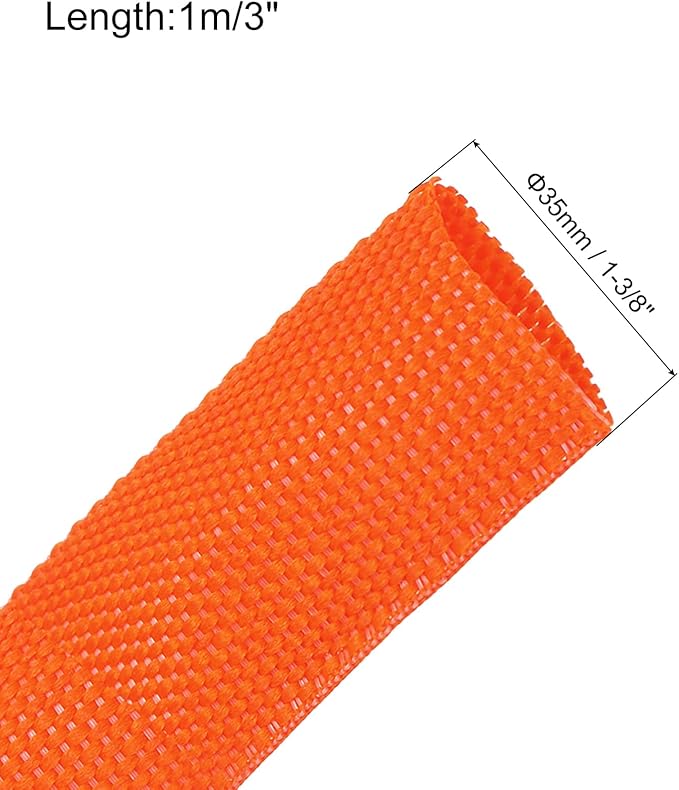 MECCANIXITY Braided Cable Sleeves Heat Shrinkable Fabric Sleeving, 1 3/8" 3ft - Image 2