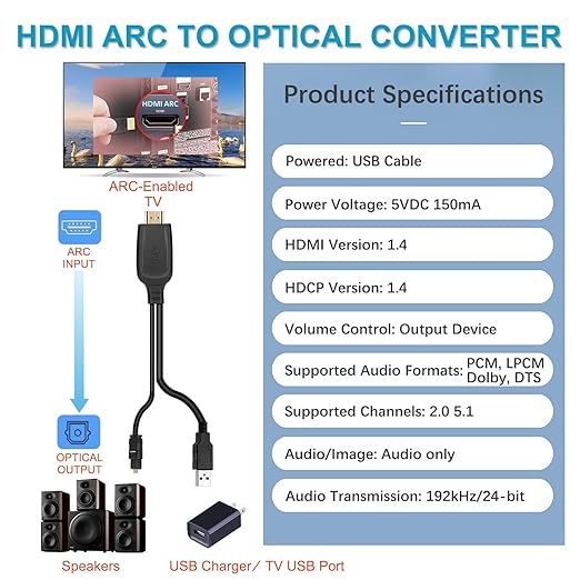192KHz HDMI ARC to RCA Audio Converter - Image 3