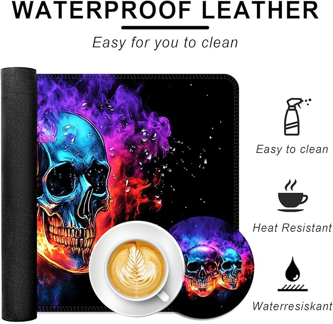 BFUKVOU Large Keyboard Mouse Pad Set, Extended Mouse Pad+Keyboard Wrist Rest - Image 2