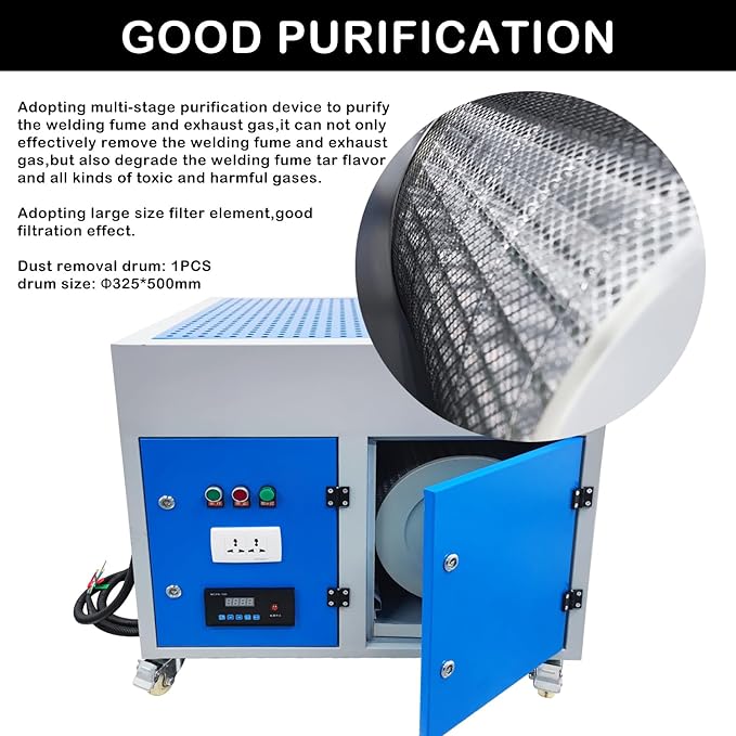HayWHNKN Metal Working Downdraft Table Dust Collector Vacuum Welding - Image 2
