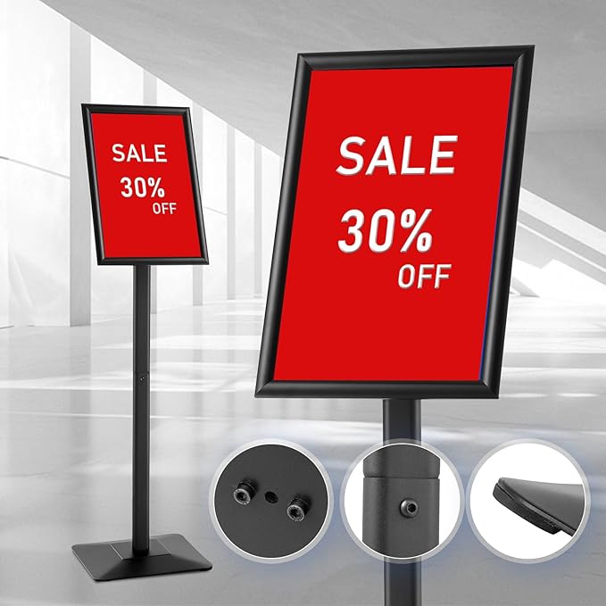 DISPLAYSWORKER Adjustable Heavy Duty Pedestal Sign holder floor Stand, sign - Image 3