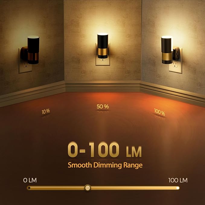 Briignite Night Lights Plug into Wall, 2 Pack Dimmable LED Night Light - Image 3