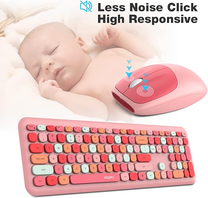 MOFII Wireless Keyboard and Mouse Combo Silent, Slim Compact 2.4G USB Full Size - Image 3