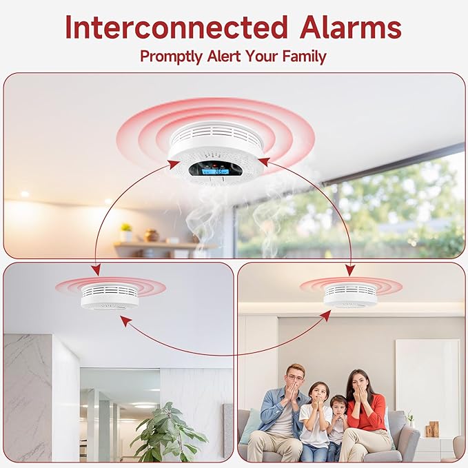 3-Pack Interconnected Smoke Detectors and Carbon Monoxide Alarm - Image 2