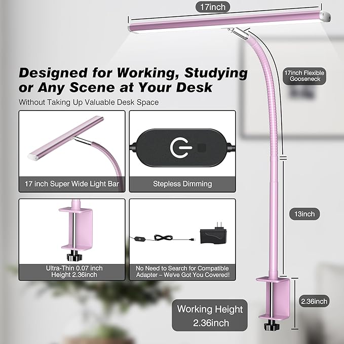 Airlonv LED Desk Lamp for Office Home, Eye-Caring Desk Light - Image 3