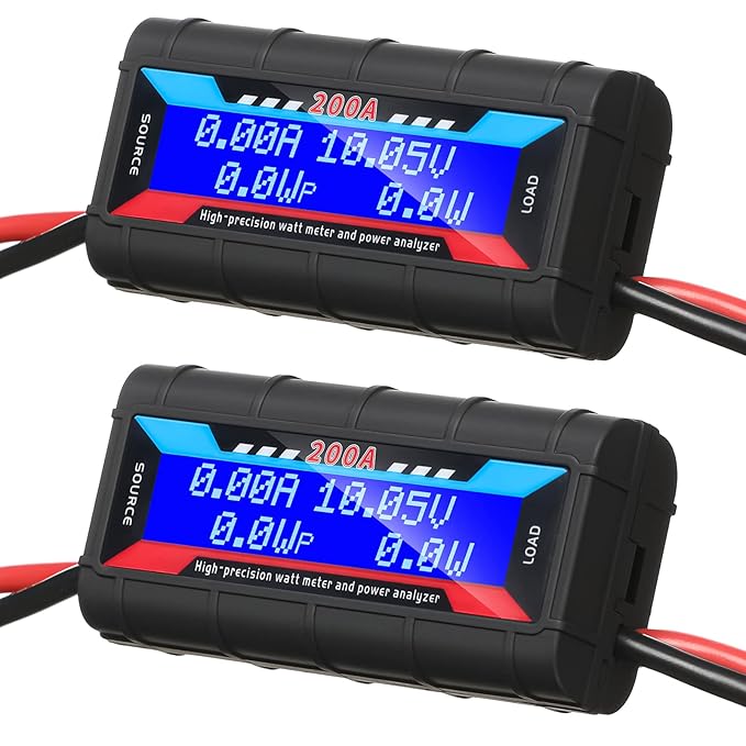 Yunsailing 2 Pcs 200A High Precision Watt Meter Power Analyzer Battery by Yunsailing