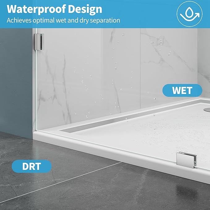 Shower Glass Panel, 30.5" W x 78.75" H Fixed Shower Screen Panel - Image 5