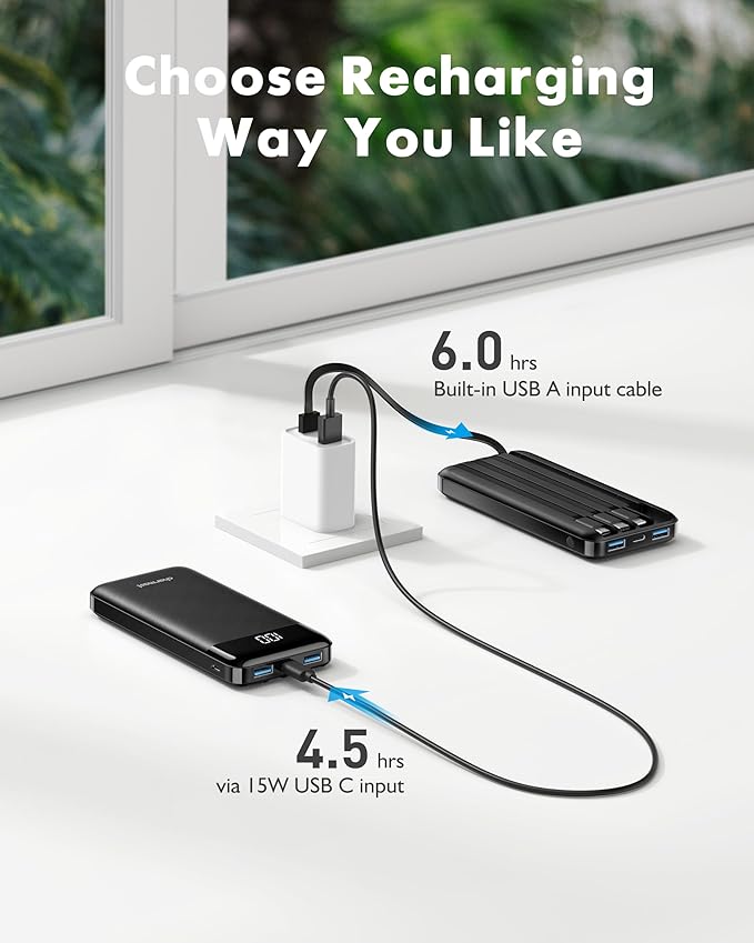 charmast Portable Charger with Built in Cables, Power Bank with Cords Wires - Image 7