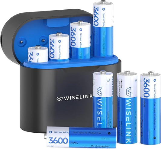 8-Pack Rechargeable AA Batteries Lithium by Unknown