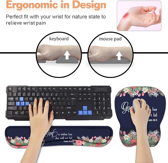 Ergonomic Mouse Pad Wrist Support and Keyboard Wrist Rest Set - Image 4