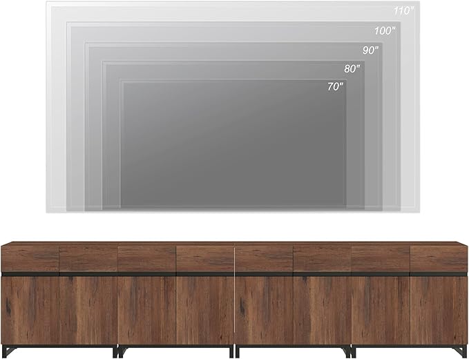 WAMPAT Modern TV Stand for TVs up to 120 inch, 4 in 1 Entertainment Center TV - Image 6