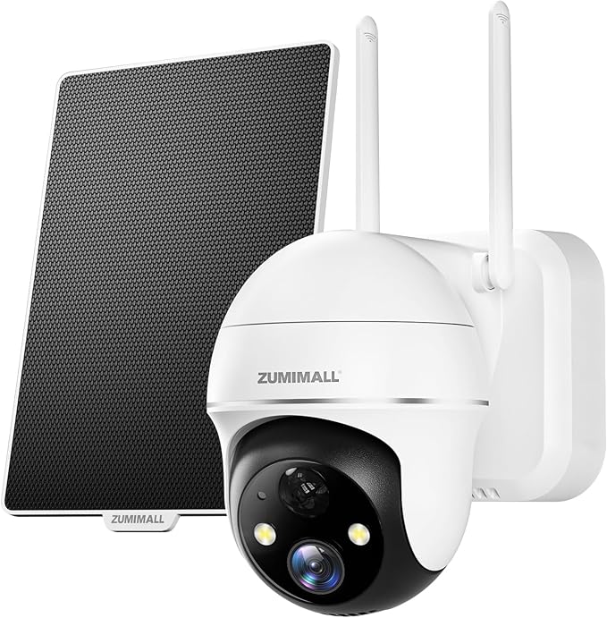 ZUMIMALL Solar Security Cameras Wireless Outdoor, 360° View Outdoor Camera by ZUMIMALL