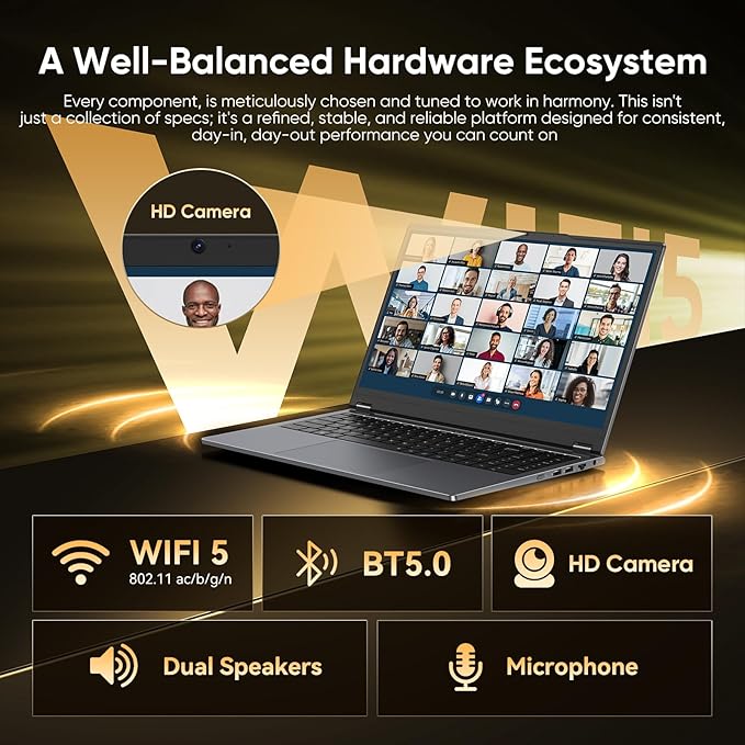 Moxalc Laptop Computer, 15.6" 16GB RAM 512GB SSD AMD Ryzen R3 3200U Radeon Vega - Image 5