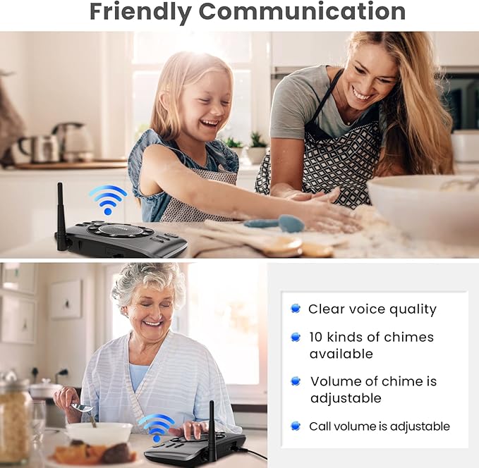 Hands-Free Intercoms Wireless for Home Business, Wuloo Upgrade Two Way Audio - Image 3