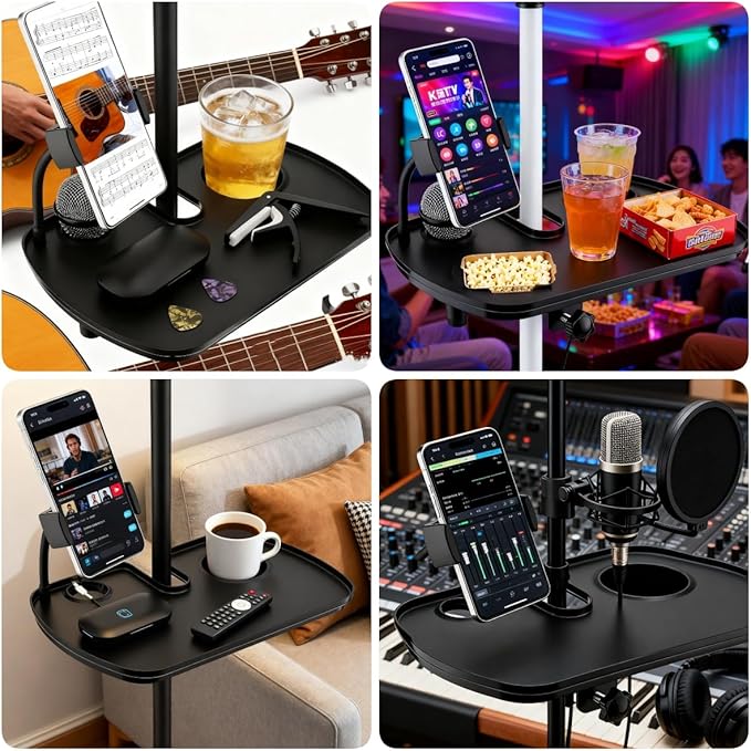 Microphone Stand Tray with Mic Phone Holder, 12.2" x 7.91" Large Shelf - Image 3