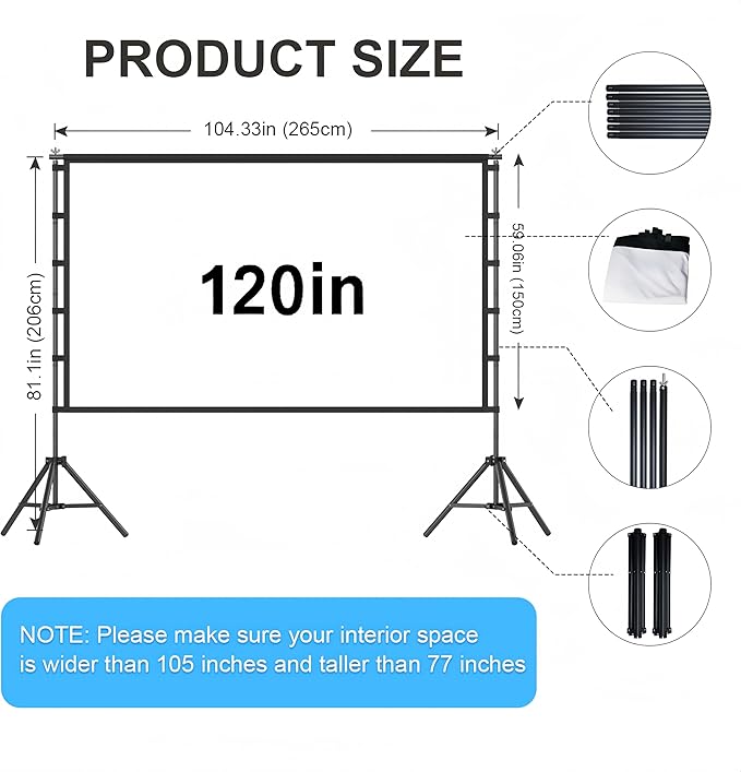 VntB 120 inch Projector Screen - Image 2