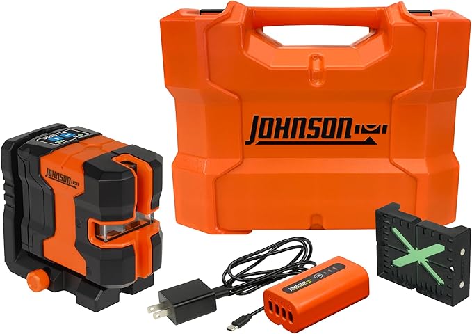 Johnson Level & Tool JLN300-GNCL Laser Level, Self-Leveling Cross-Line Laser by Johnson