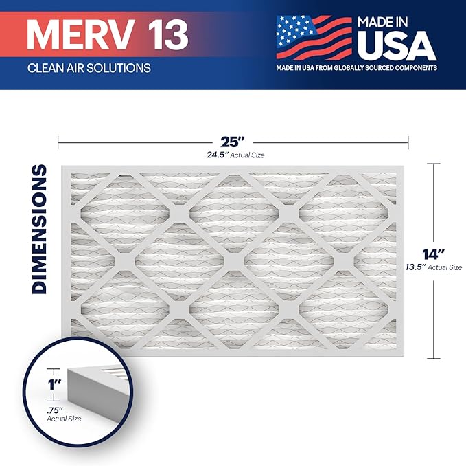 BNX 14x25x1 MERV 13 Air Filter 12 Pack - Image 2
