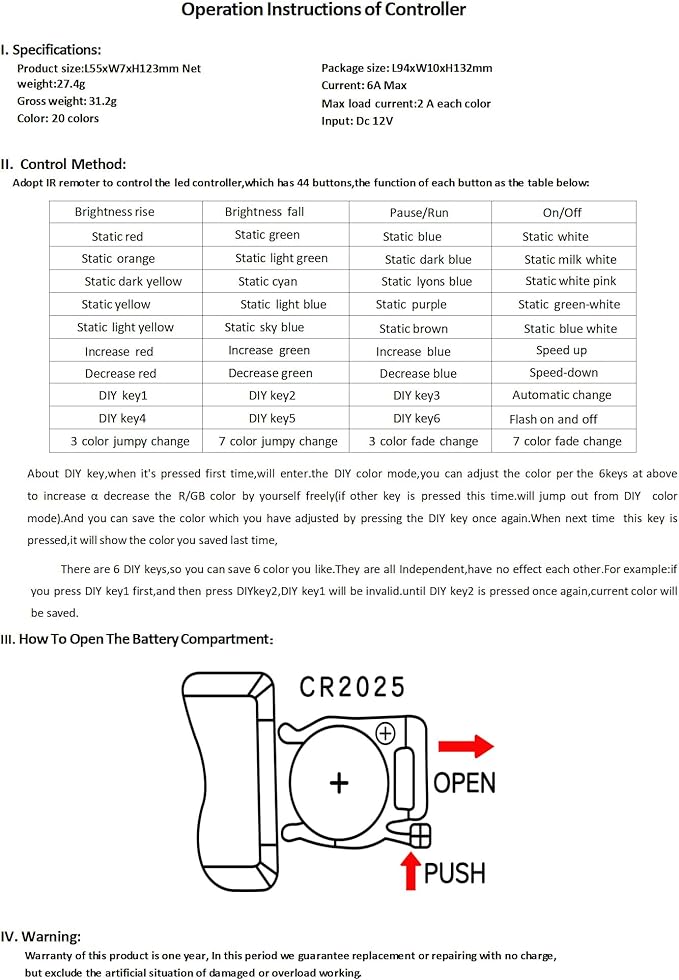 44 Key RGB LED Strip Light Remote Controller, IR Remote Controller Replacement - Image 5