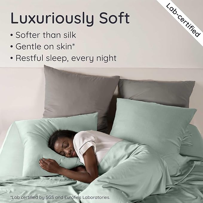 Bambaw 100% Viscose Derived from Bamboo Sheets Full Size Set – 4pcs Cooling - Image 4