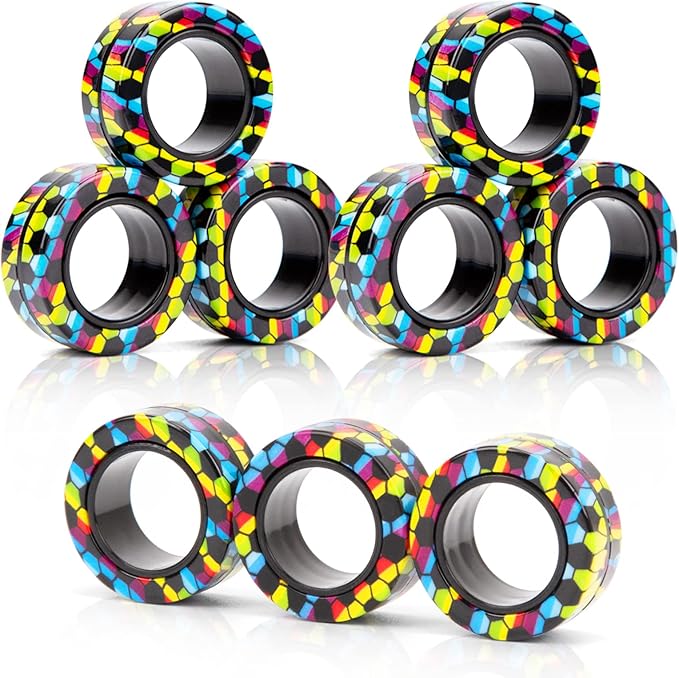 Magnetic Rings Fidget Toys Pack, Idea ADHD Fidget Toys, Adult Fidget Spinner - Image 2