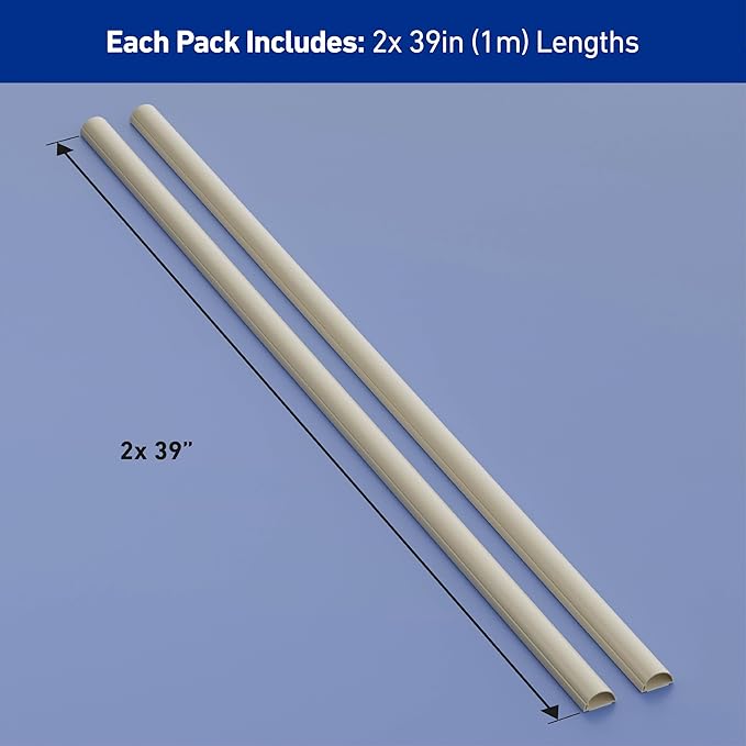 D-Line Half Round Cord Hider, Patented Cable Cover, Hide TV Wall Mount Wires - Image 4