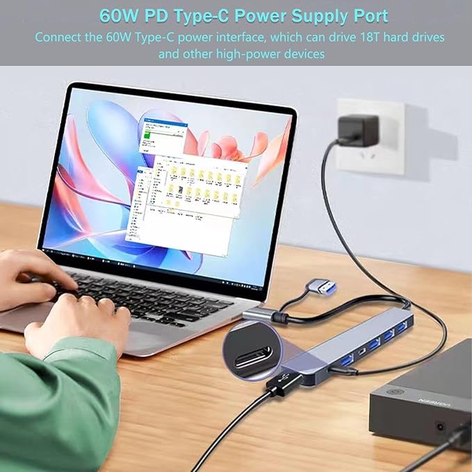VIENON Aluminum USB C & USB Hub 7-in-1 - Image 4