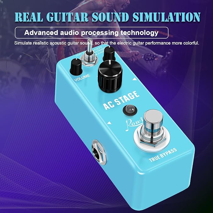 Rowin Acoustic AC Stage Acoustic Guitar Simulator Pedal - Image 2