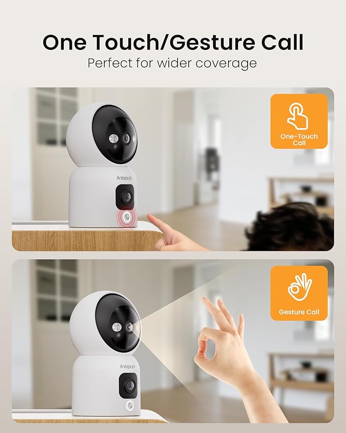 Anlapus 2 x A51D 4MP Dual Lens Indoor Security Camera, Motion Detect, Auto Track - Image 3