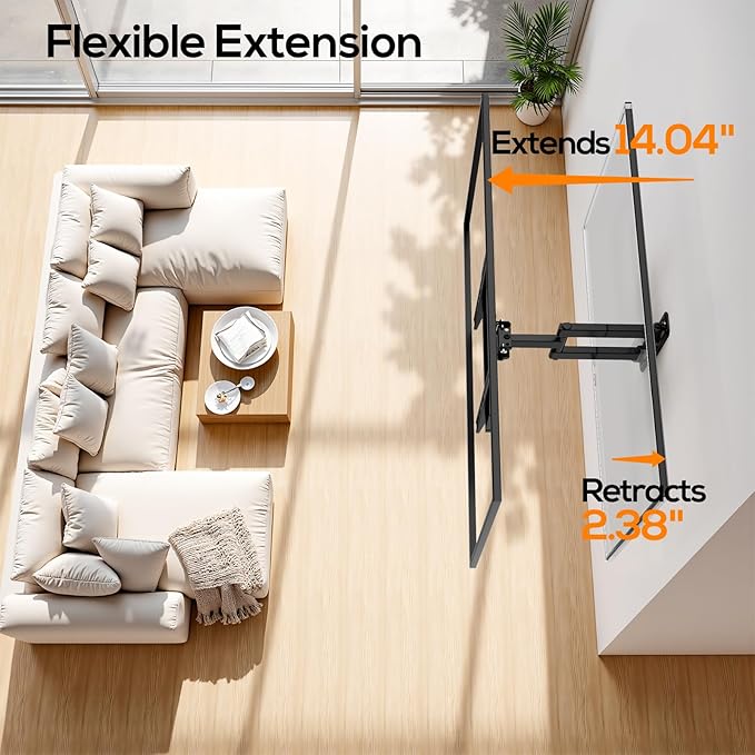 IWORKBOARD 40 43 50 55 inch Full Motion Corner TV Wall Mount - Image 4