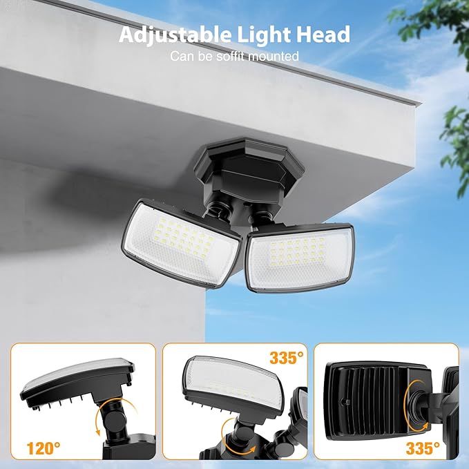 Onforu 3200LM Flood Lights Outdoor, 32W 6500K LED Security Light Manual Switch - Image 5
