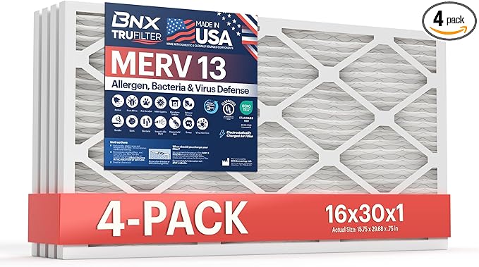 BNX TruFilter 16x30x1 Air Filter MERV 13 by BNX